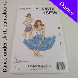 Kwik Sew 1481 Clothing Pattern DANCE petticoat, underskirt & panties UNCUT